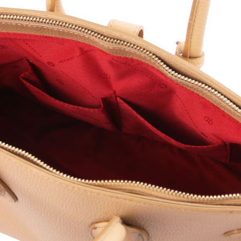 TL Bag - Leather handbag with golden hardware